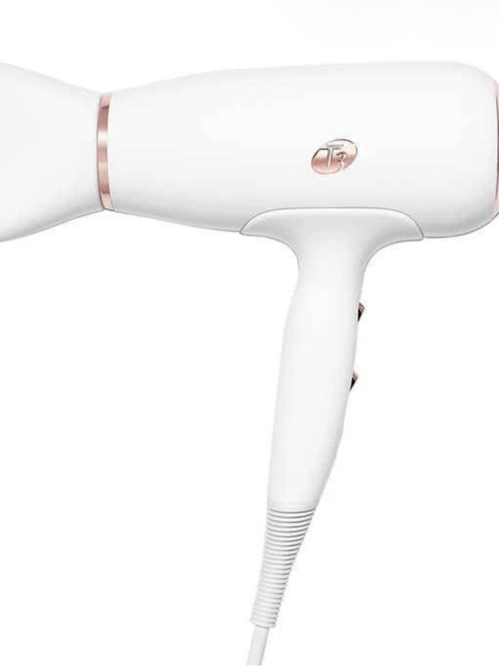 T3 White Hair Dryer with Rose Gold Accents